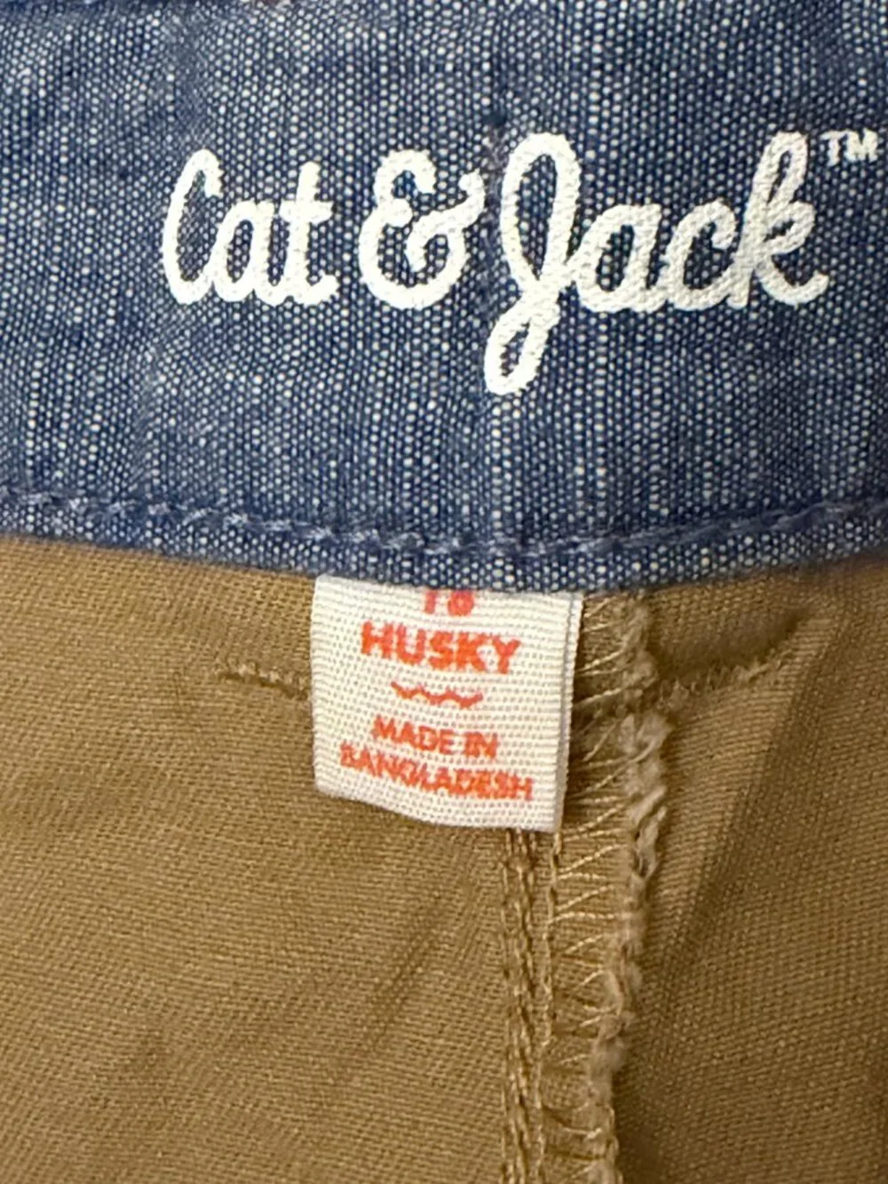 Cat & Jack Boys 18 Husky Flat Front Shorts Bundle (3 Pairs) Brown Paper NWT
